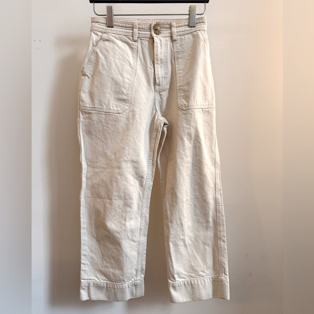 Apiece Apart Victoire Painters Pants, 100% cotton, off-white denim, size 6